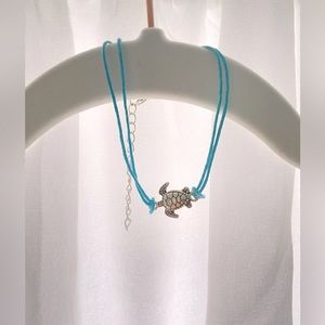 Blue turtle anklet